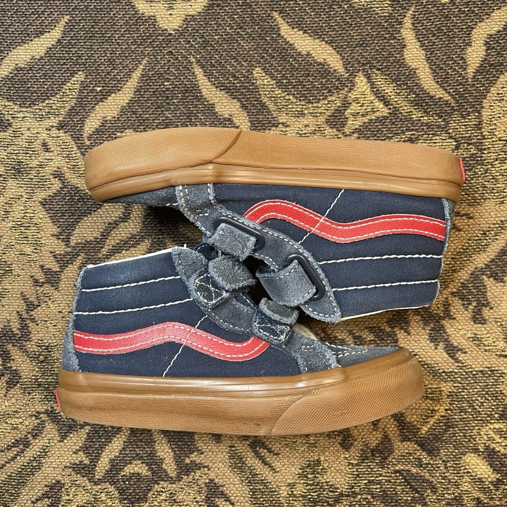 Vans Kids' Sk8-Mid Reissue V toddler sneakers shoes Size 12c navy blue gum
